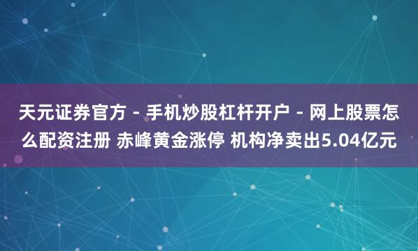 天元证券官方 - 手机炒股杠杆开户 - 网上股票怎么配资注册 赤峰黄金涨停 机构净卖出5.04亿元